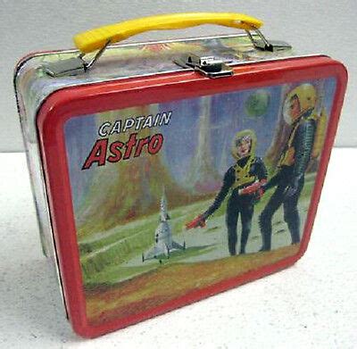 captain astro metal lunch box|1966 Captain Astro Lunch Box Vintage Metal Lunchbox Only No .